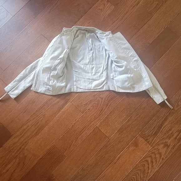 Free People - HOST PICK Cool and Clean Vegan Suede Moto Jacket in Ivory - Picture 3 of 8